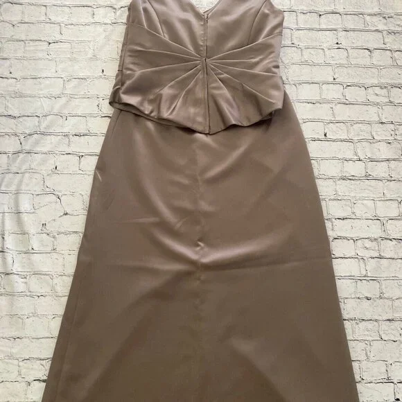2 Piece Mori Lee Dress Size‎ 24 Taupe Formal A Line Party Bridesmaid Sp Occasion